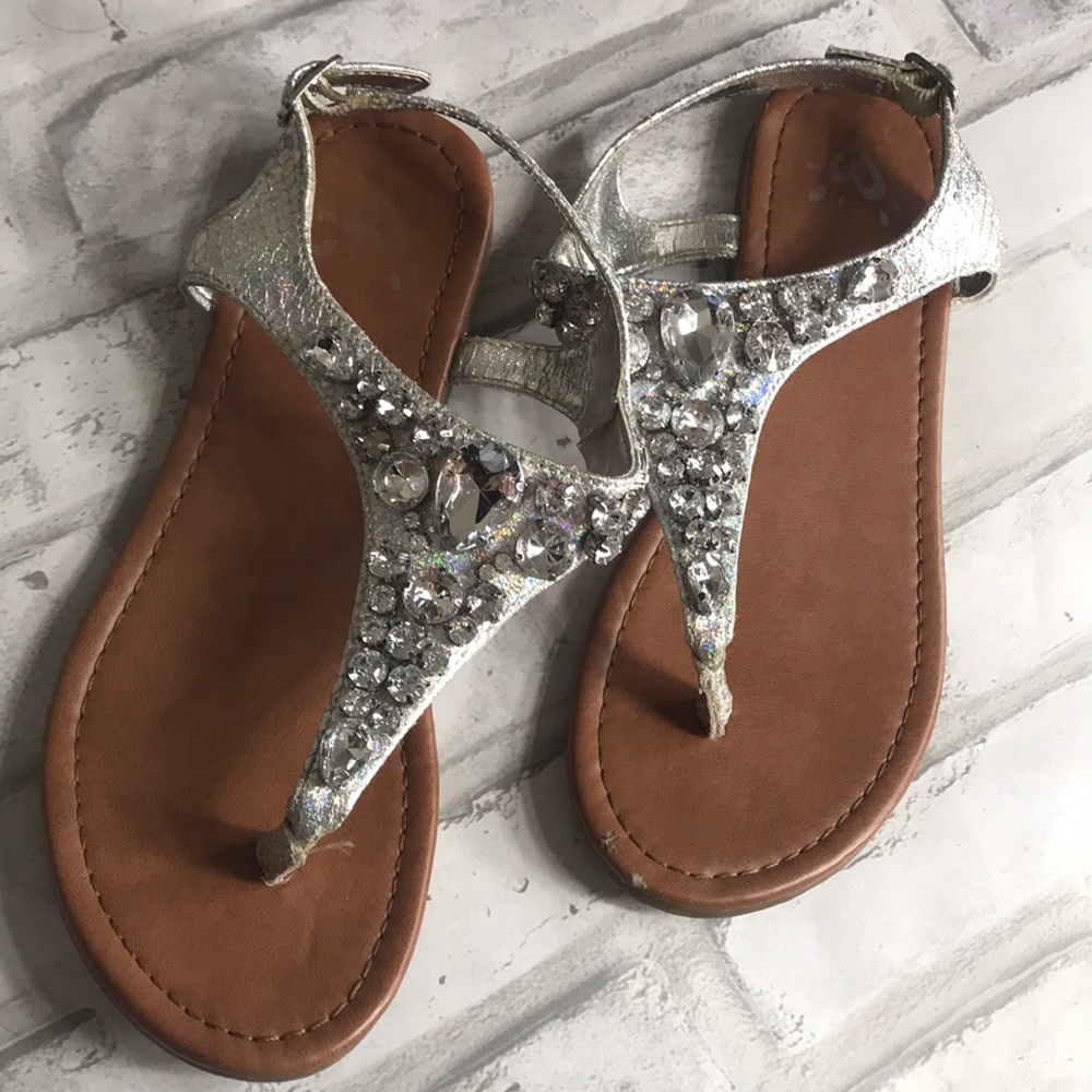 Justice size 3 jeweled sandals